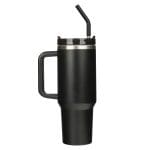 Be Strong in the Lord Large Stainless Steel Travel Mug with Handle and Straw - Image 2