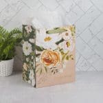 Congratulations Neutral Floral Portrait Gift Bag with Gift Tag - Image 9