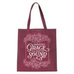 Amazing Grace How Sweet the Sound Burgundy Non-Woven Tote Bag - Image 4