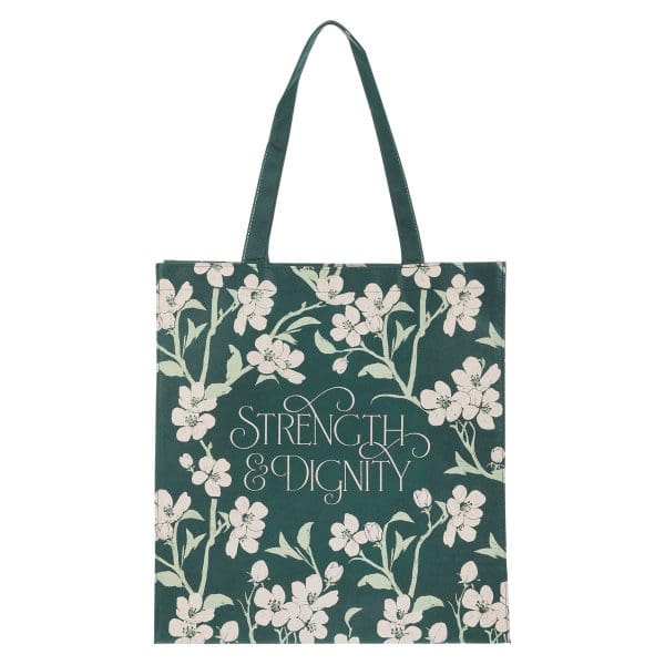 Strength and Dignity Green Non-Woven Tote Bag - Image 4