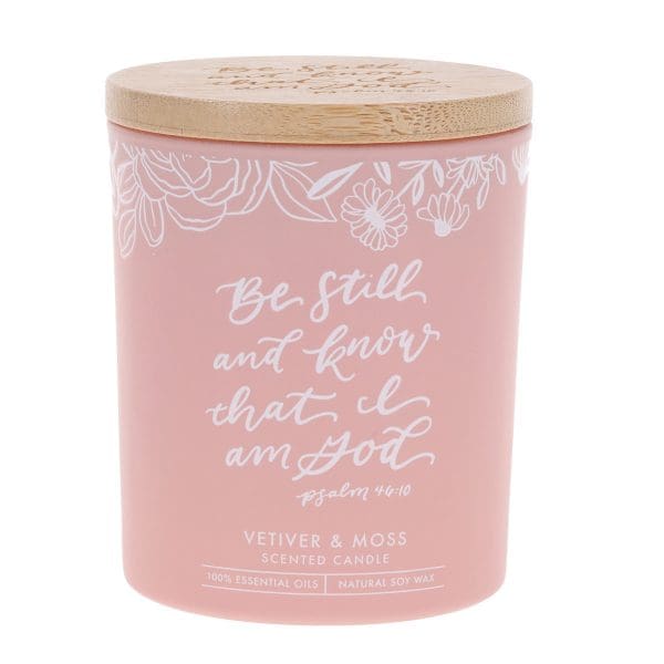 Be Still and Know That I Am God Vetiver and Moss Scented Candle with Bamboo Lid - Image 9