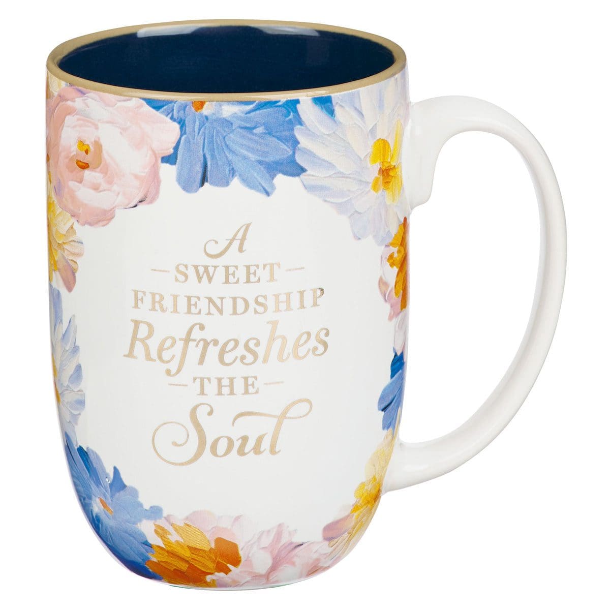 1220000370951_front A Sweet Friendship Refreshes the Soul Painted Floral Ceramic Mug - Image 5