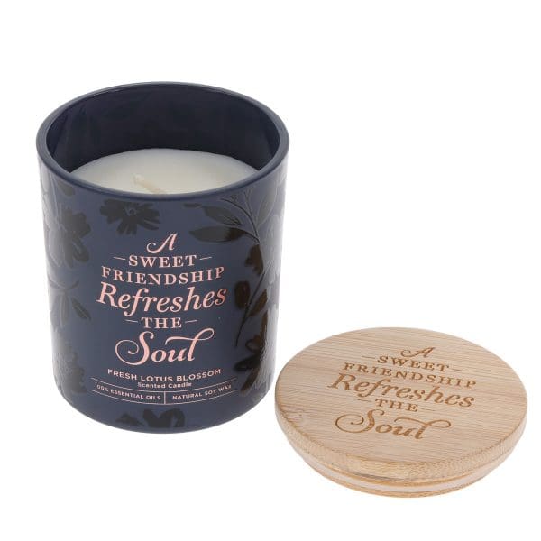 A Sweet Friendship Refreshes the Soul Lotus Blossom Scented Candle with Bamboo Lid - Image 12
