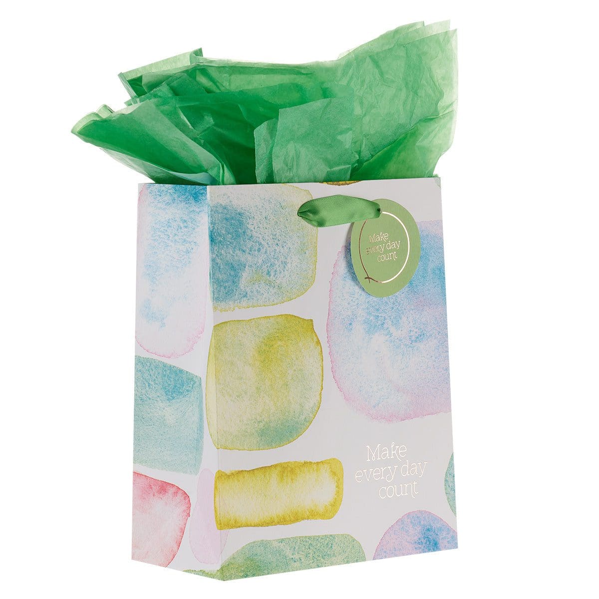 1230000109413_feature1 Make Every Day Count Smooth Sea Glass Medium Gift Bag with Gift Tag - Image 17