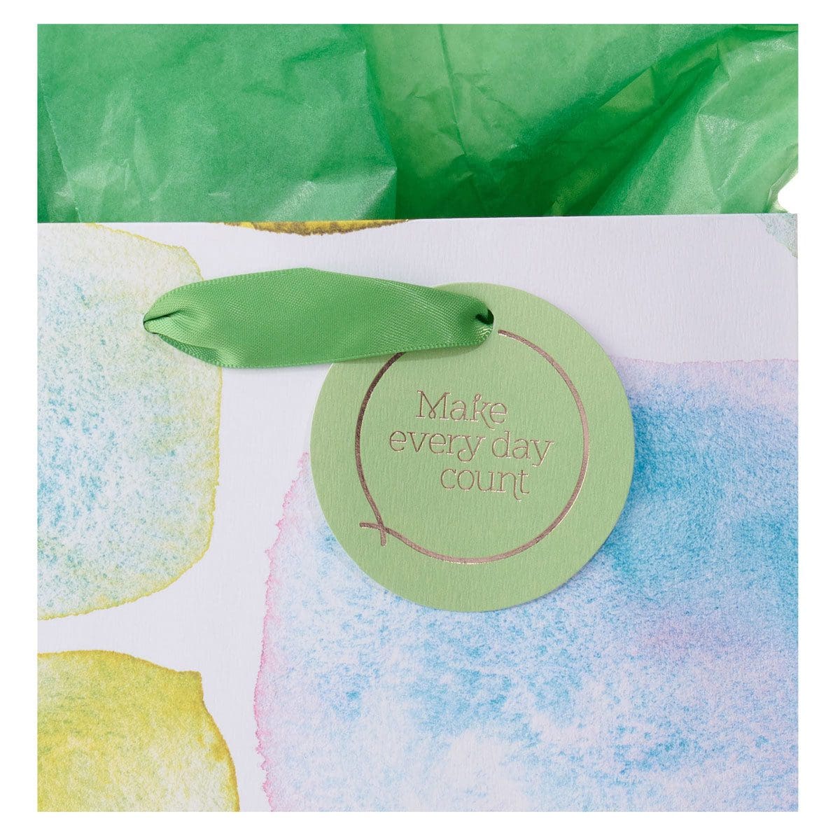 1230000109413_feature3 Make Every Day Count Smooth Sea Glass Medium Gift Bag with Gift Tag - Image 19