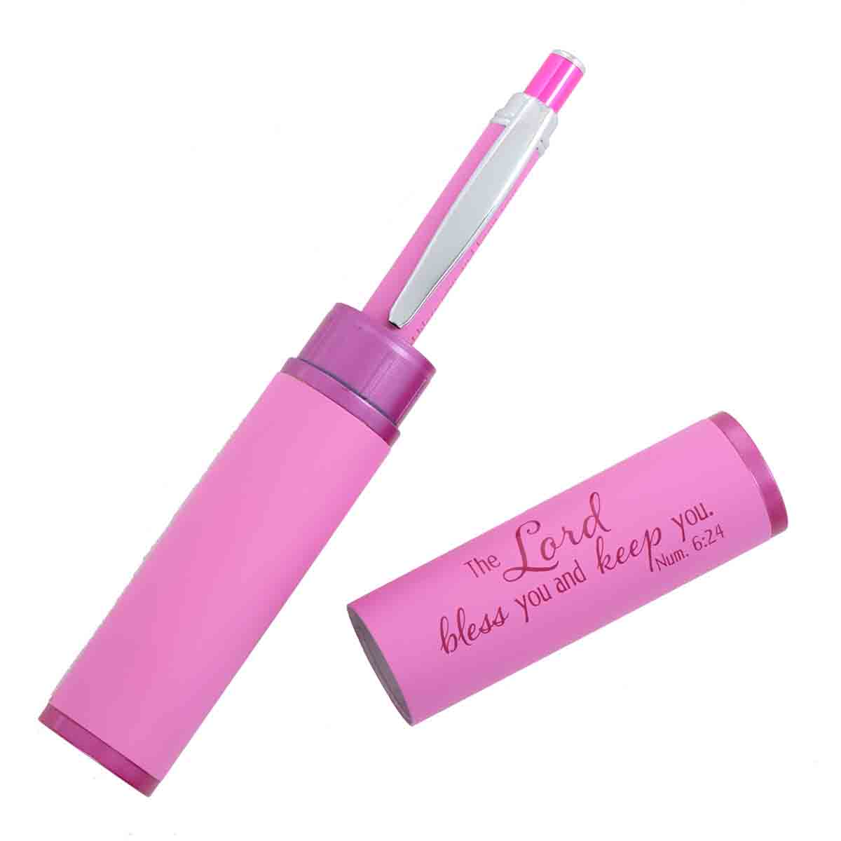 6006937142138_feature1 Numbers 6:24 The Lord Bless You Pink (Metal Pen In Tube) - Image 14