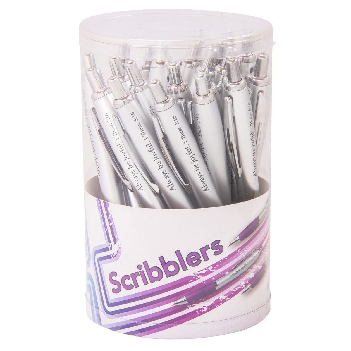 6006937147768_feature1 Scribbler: Always Be Joyful Purple (Tub Of 25)(Pens) - Image 7