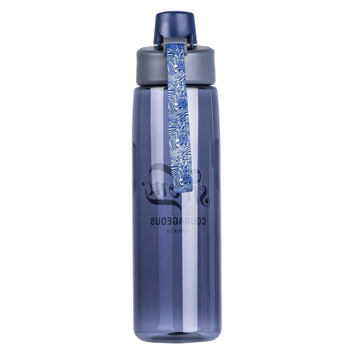 6006937158085_back Be Strong And Courageous Plastic Water Bottle - Joshua 1:9 - Image 13