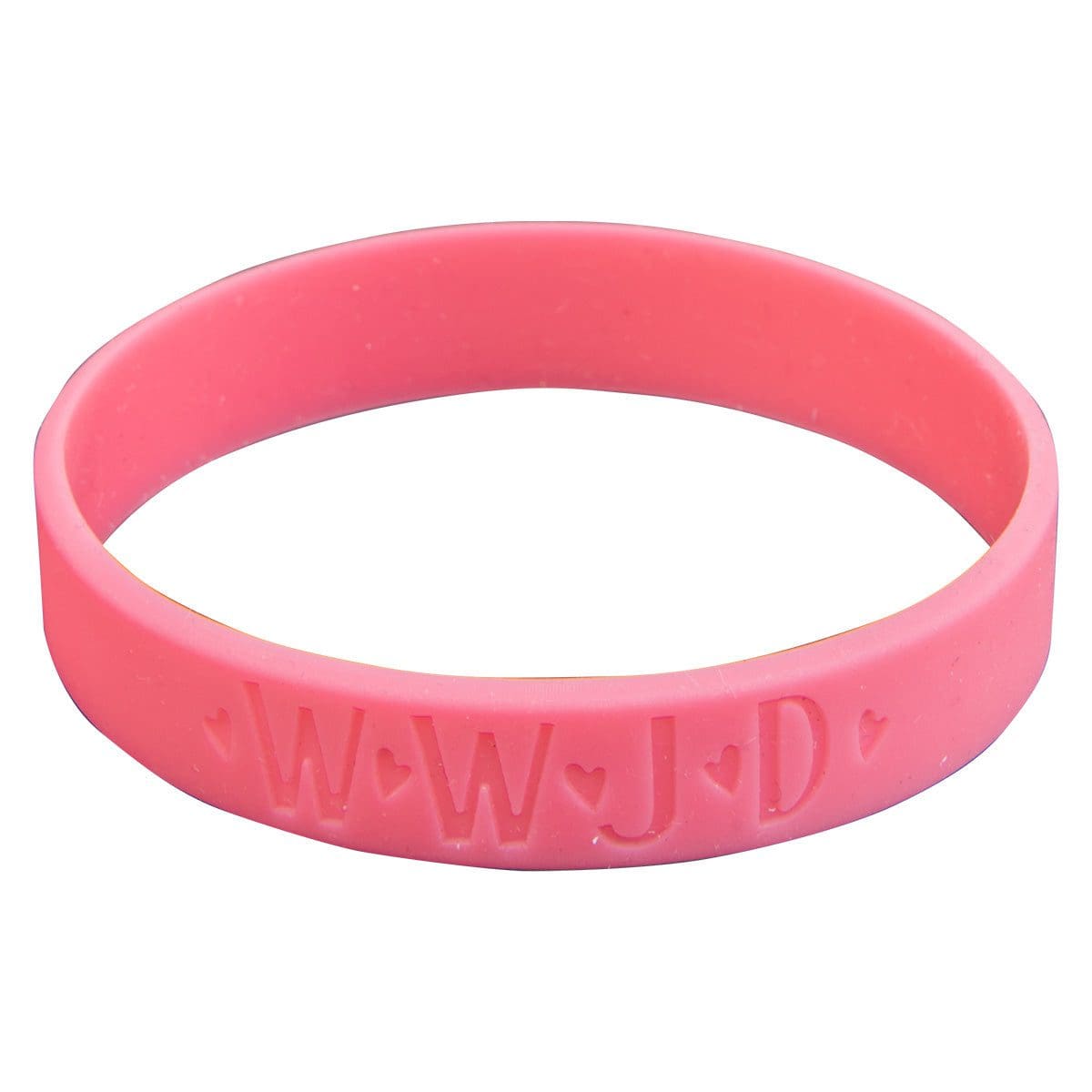 6006937159921_front WWJD Pink Silicone Wristbands - Image 4