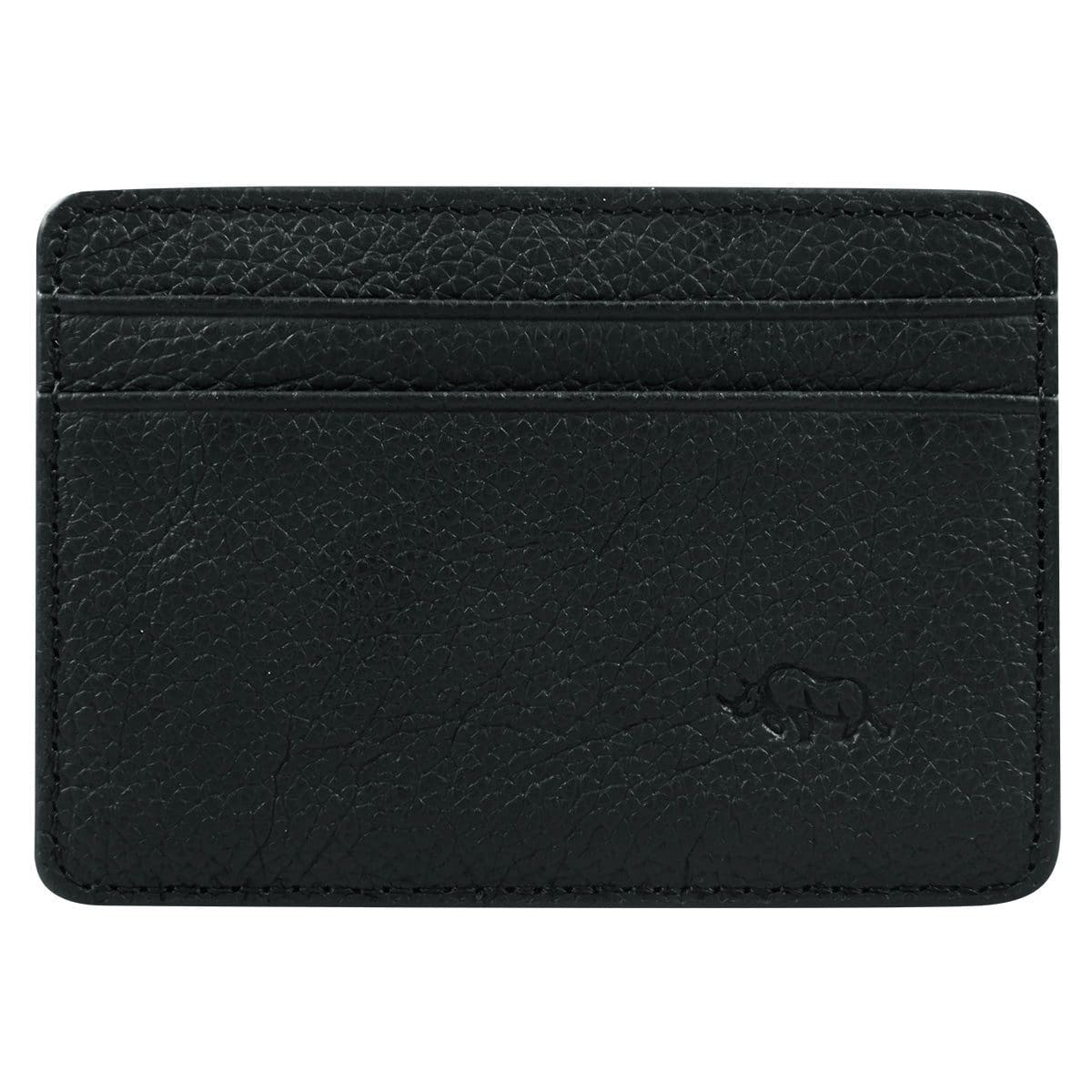 6006937162075_front Genuine African Leather Matt Black Card And ID Holder - Image 15