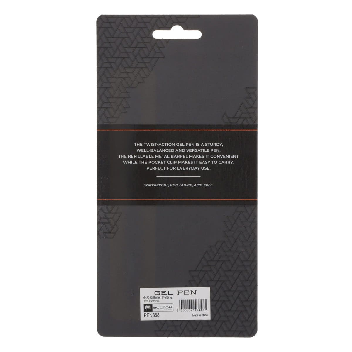 6006937164437_back Bolton Black Twist-Action Pen - Image 7