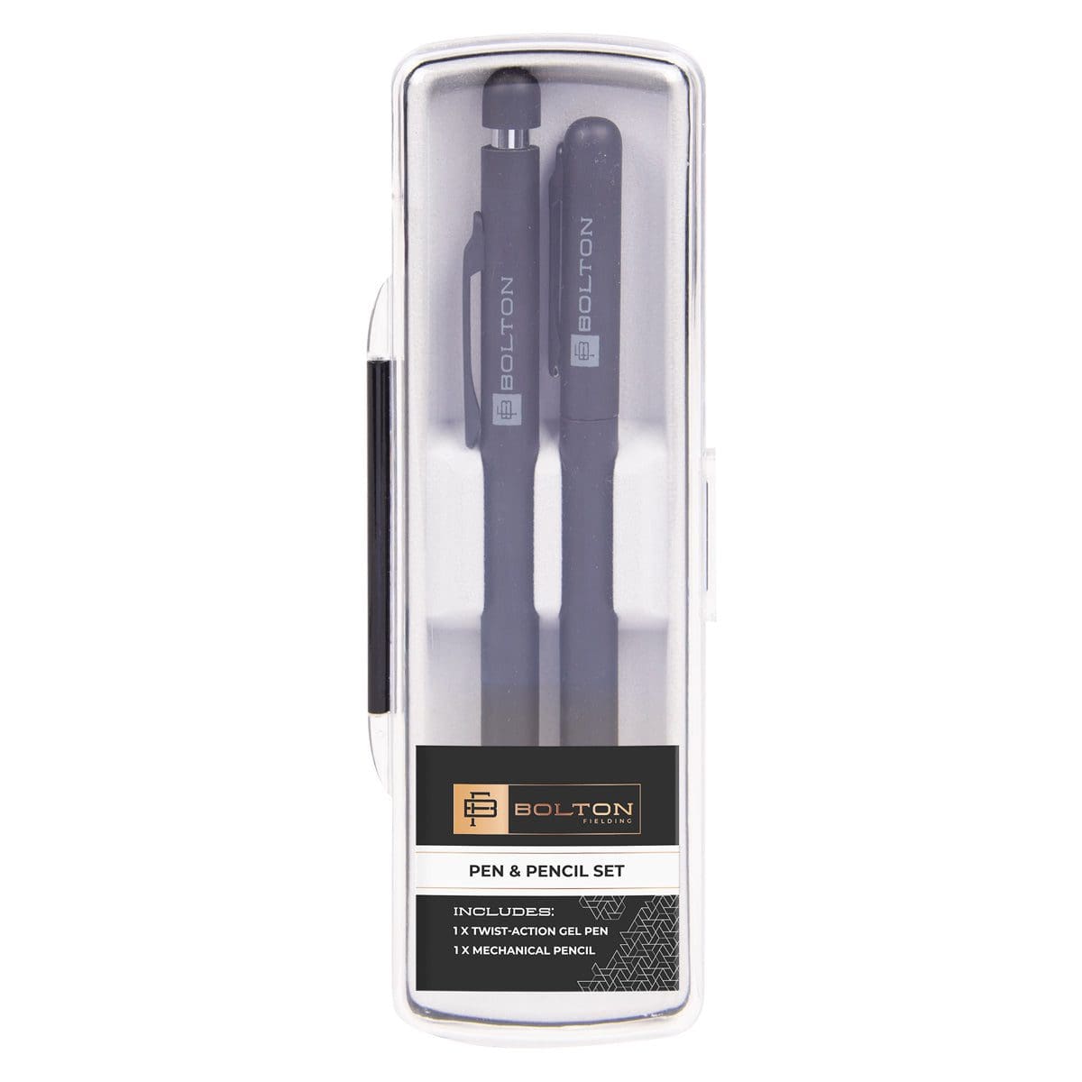 6006937165618_front Bolton Black Pen & Pencil Set - Image 2