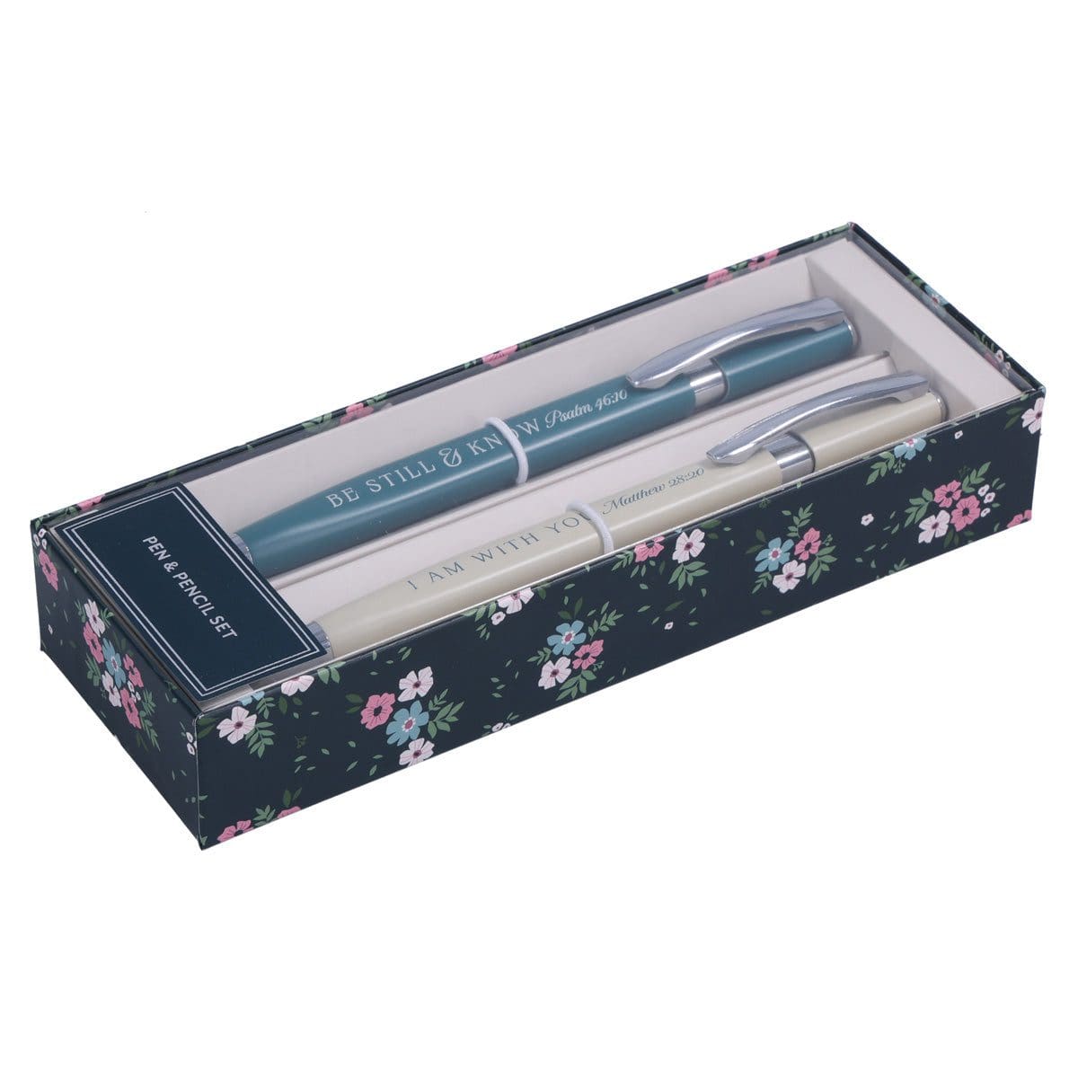 6006937165656_feature1 Be Still and Know & I Am with You Green Pen and Cream Pencil Set - Image 3