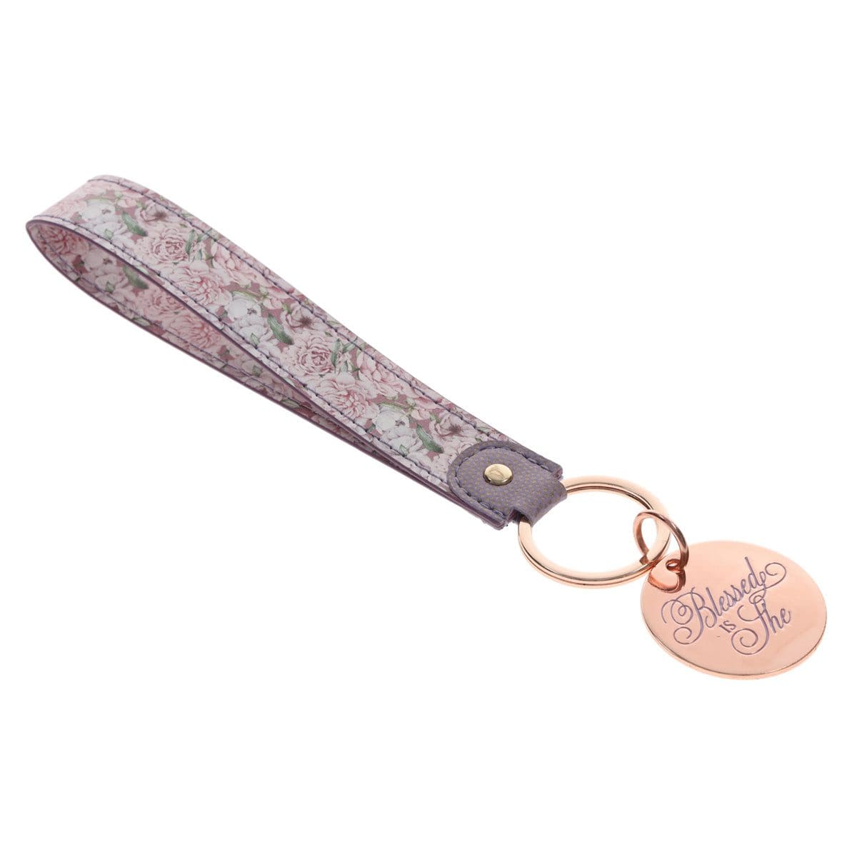 6006937165816_feature3 Blessed Is She Faux Leather Key Ring - Luke 1:45 - Image 19