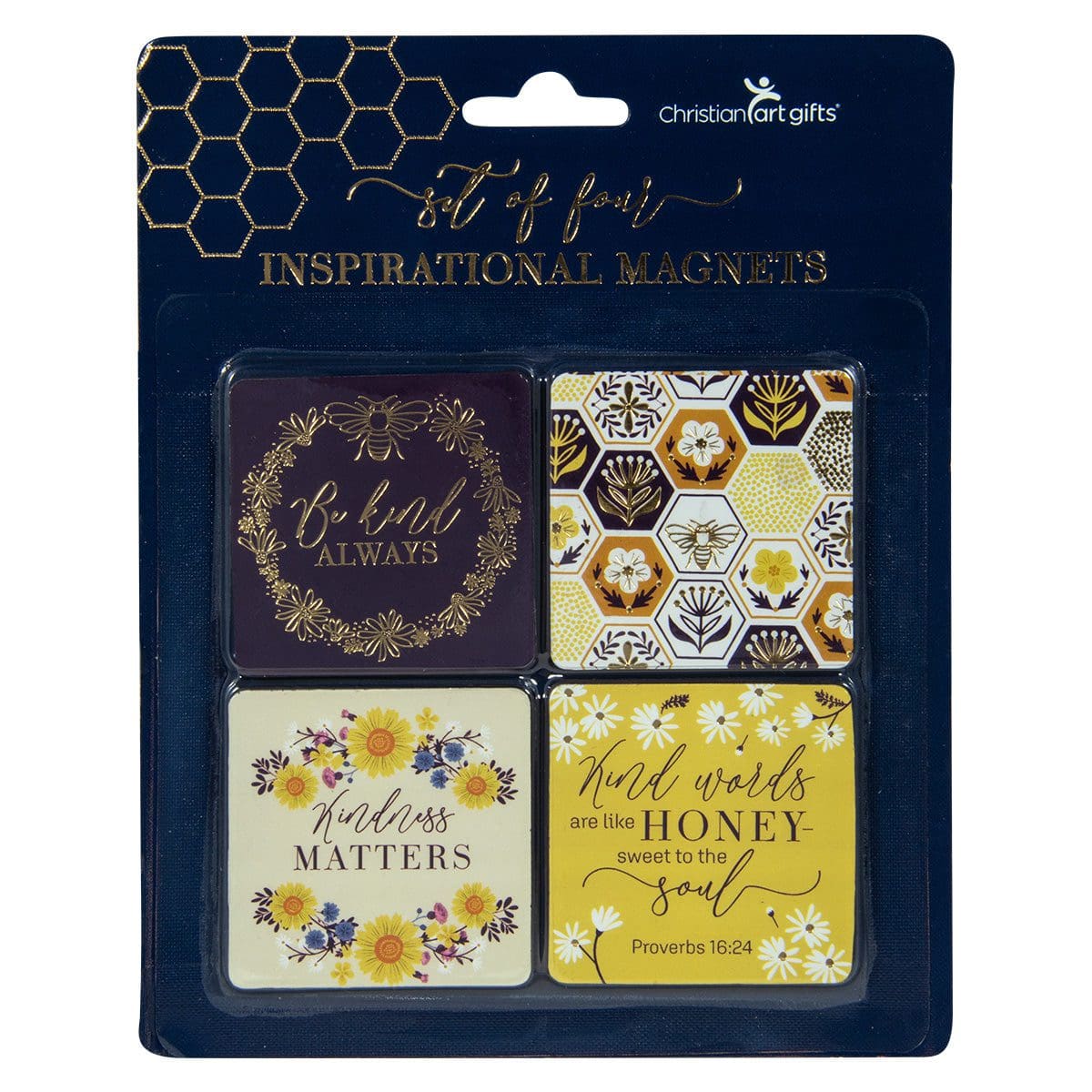 6006937166202_front Kind Words Four Piece Magnetic Set - Proverbs 16:24 - Image 4