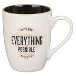 With God Everything Is Possible Ceramic Mug with Black Interior - Image 7