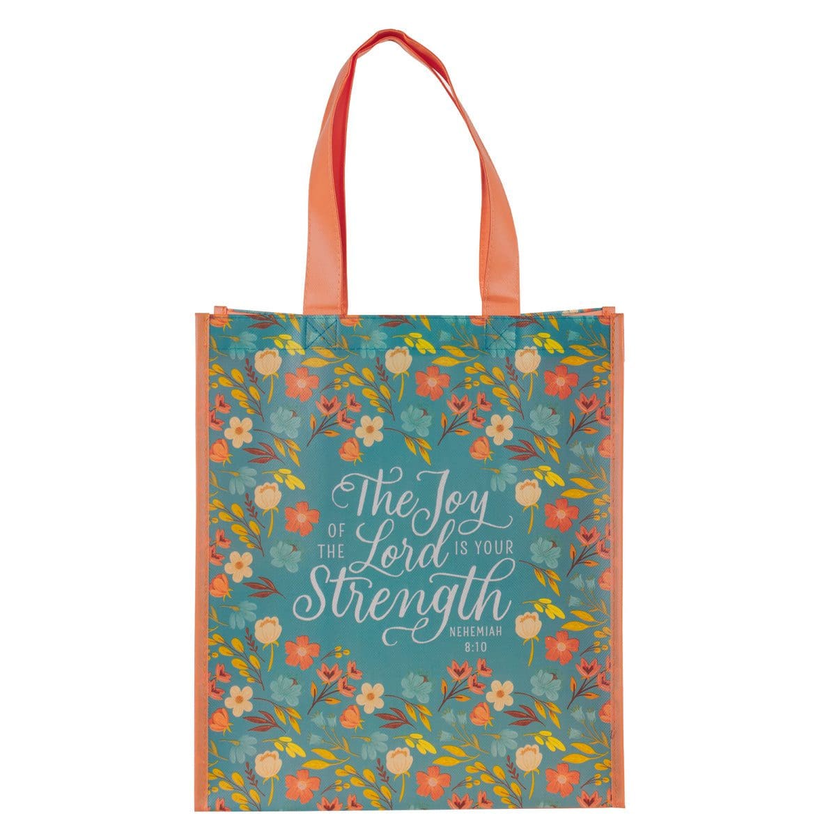6006937170162_back The Joy of the Lord Is Your Strength Non-Woven Tote Bag - Image 11