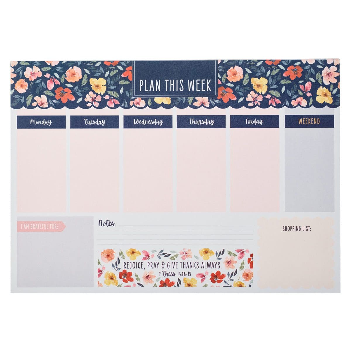 6006937170445_front A3 Weekly Desk Planner - Rejoice, Pray and Give Thanks Always - Image 4