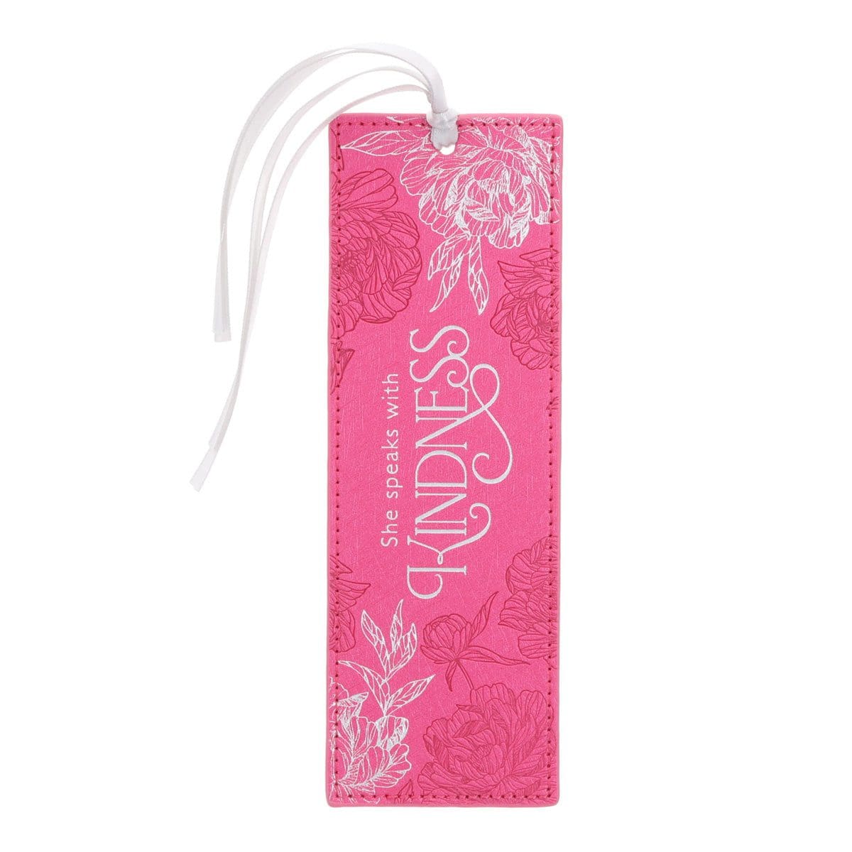6006937174160_front She Speaks with Kindness Faux Leather Bookmark - Image 1