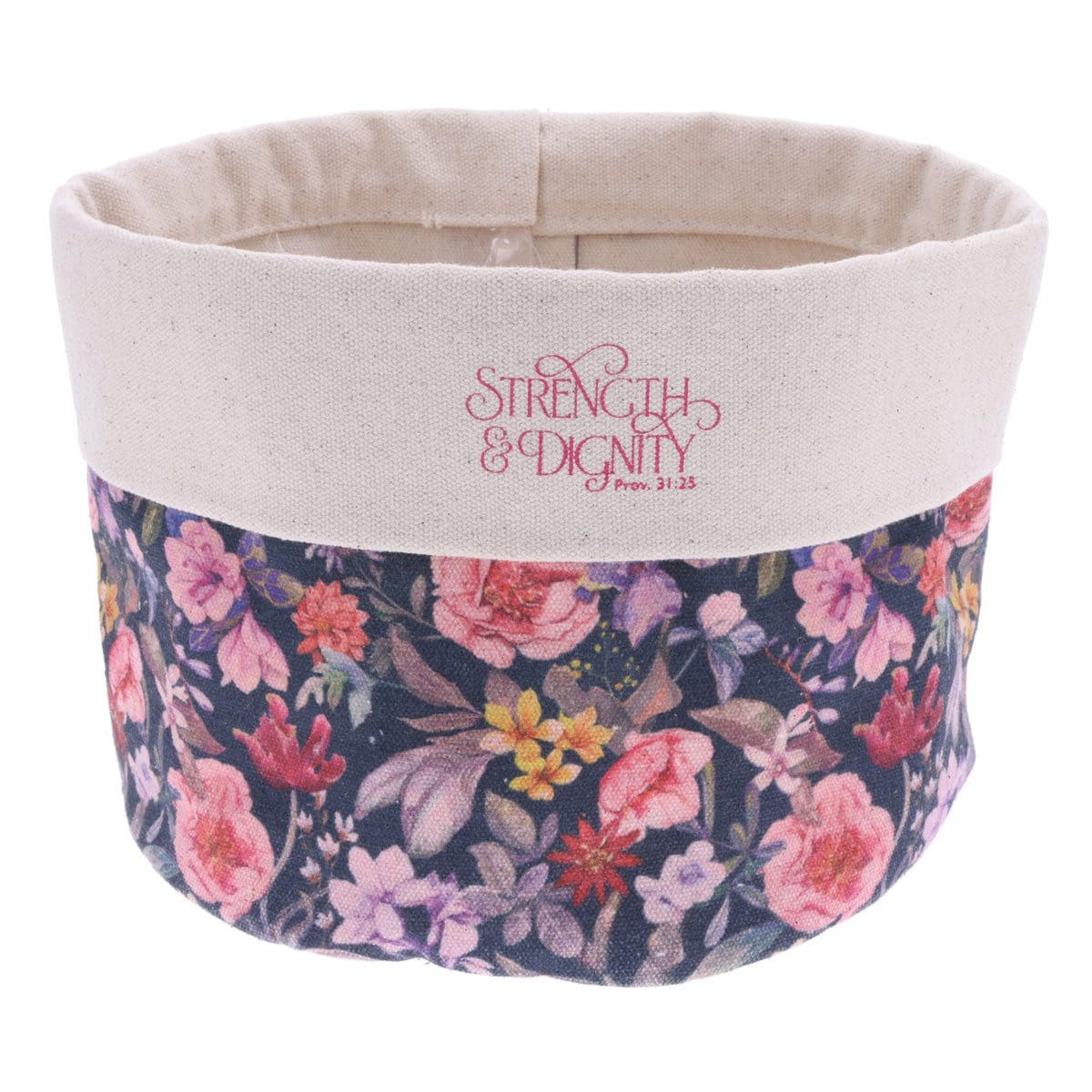 6006937174191_front Strength & Dignity Proverbs 31 Blossom Canvas Planter Cover - Image 1