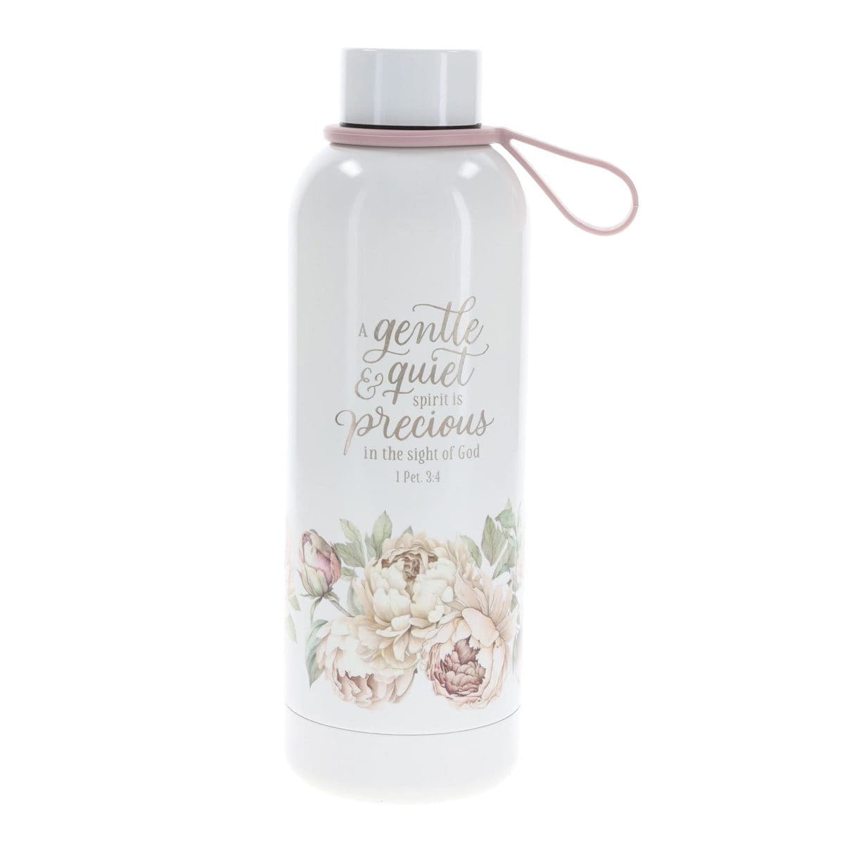6006937174221_front A Gentle and Quiet Spirit Is Precious in the Sight of God Stainless Steel Water Bottle - Image 1
