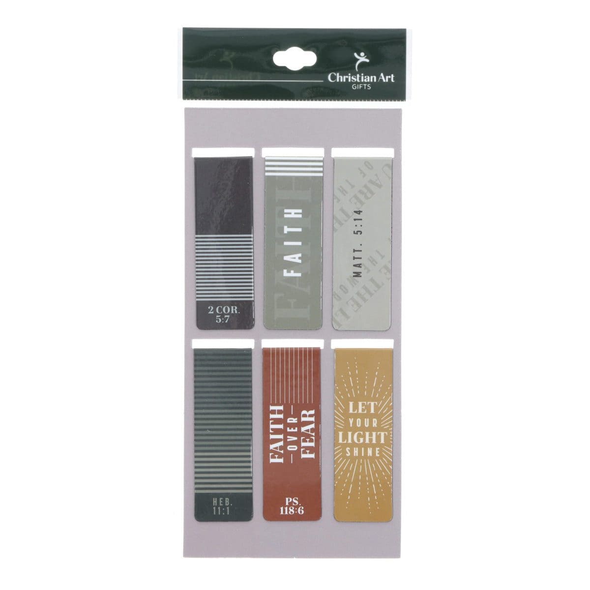 6006937174580_back Faith over Fear Six-Piece Magnetic Bookmark Set - Image 2