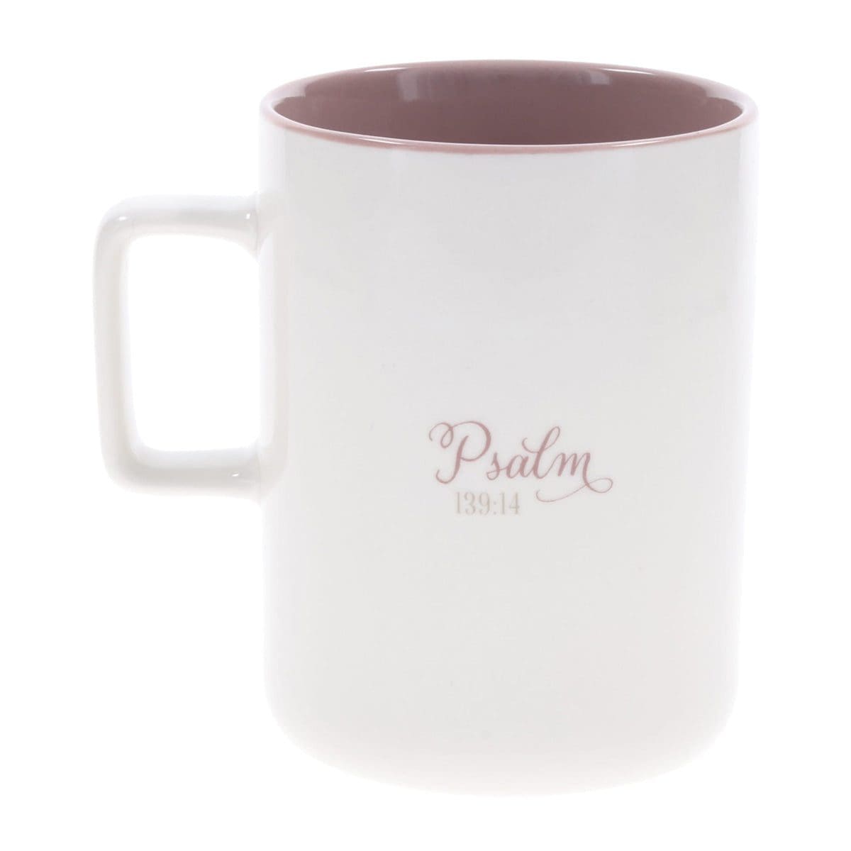 6006937174658_back You Are Fearfully and Wonderfully Made Ceramic Mug with Pink Interior - Image 2