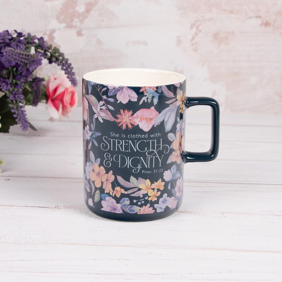 6006937174672_feature1 She Is Clothed with Strength and Dignity Ceramic Mug - Image 3