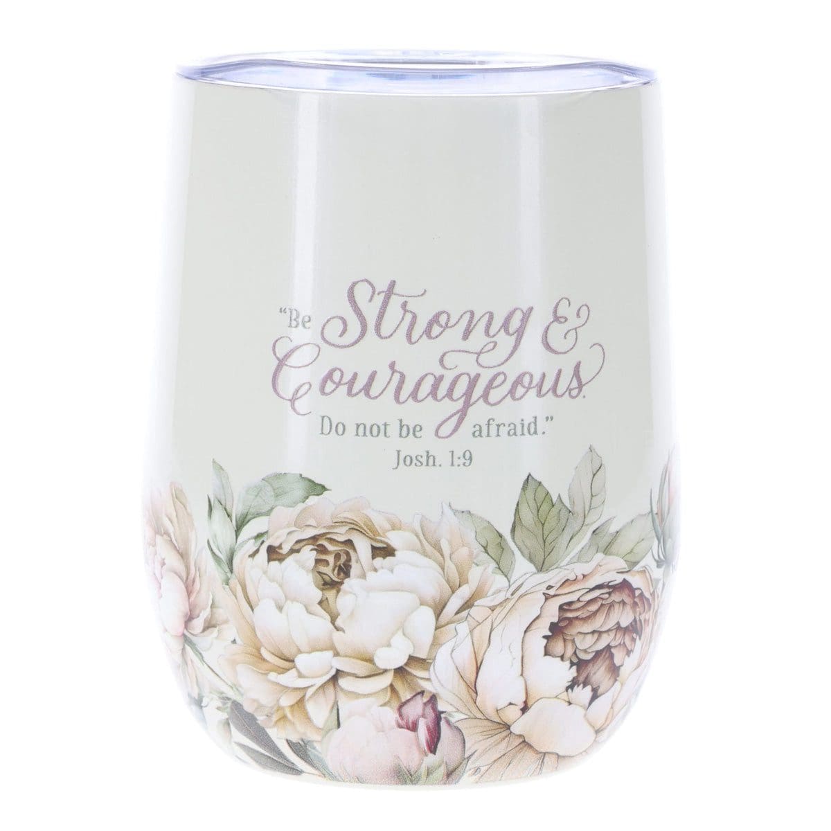 6006937174740_front Be Strong and Courageous, Do Not Be Afraid Stainless Steel Travel Mug - Image 1