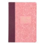Be Still and Know Pink and Burgundy Faux Leather Journal - Image 4
