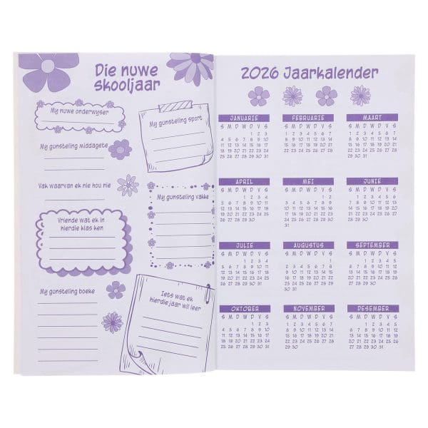 2026 Skooldagboek - Dagbeplanner vir Dogters - Sagteband - Image 5