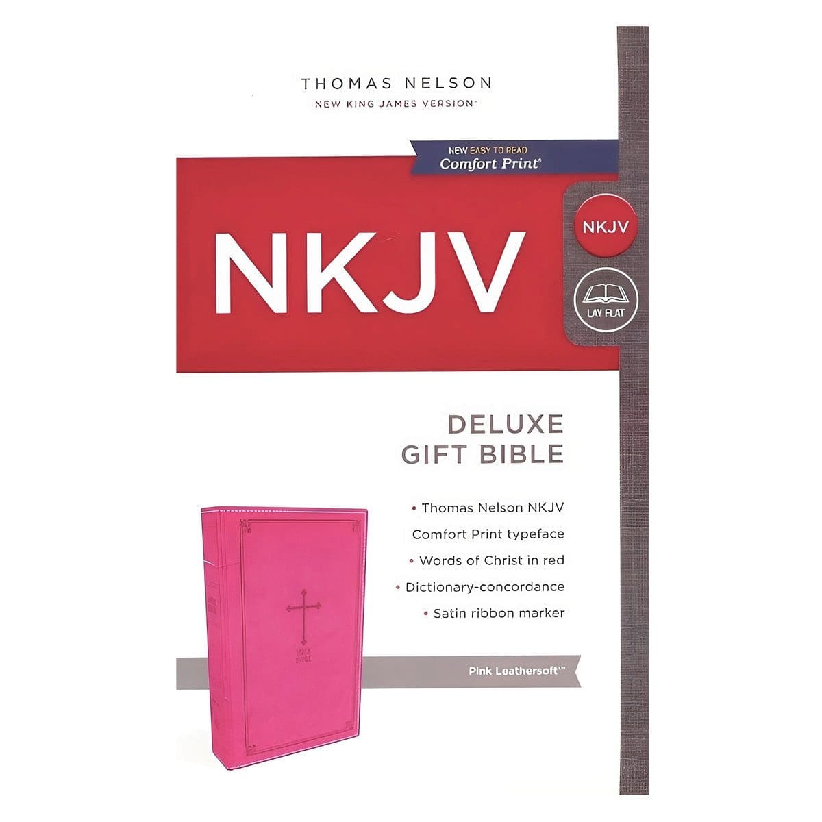 9780718075279_front NKJV Pink Faux Leather Deluxe Gift Bible Red Letter Comfort Print - Image 10
