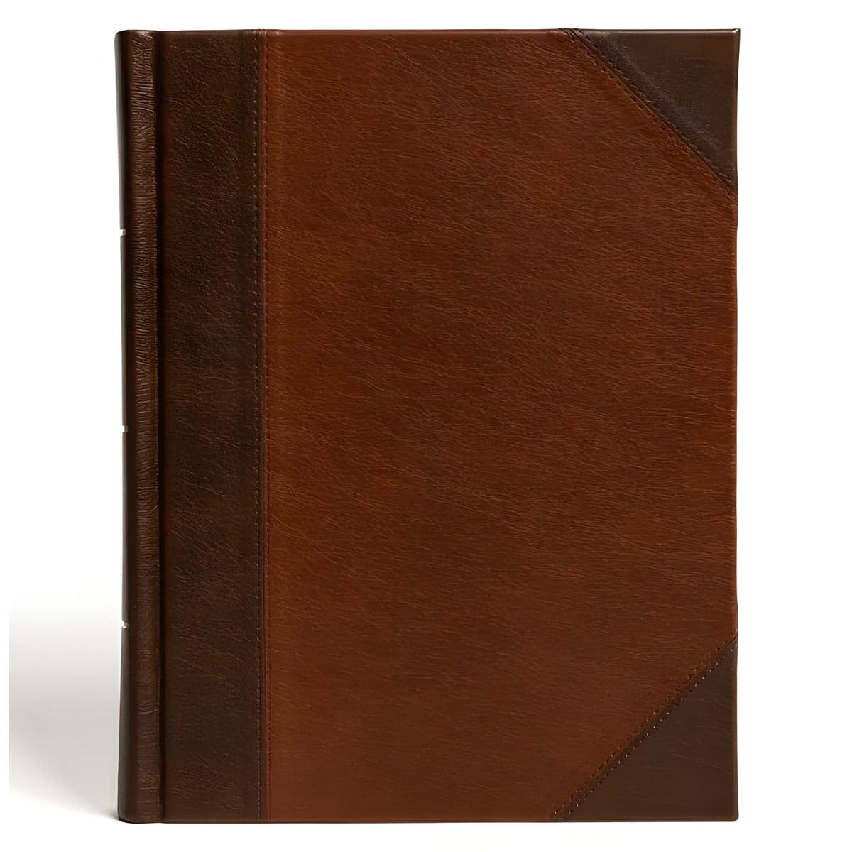 9781087785509_front CSB Brown and Tan Imitation Leather Notetaking Bible Large Print - Image 1