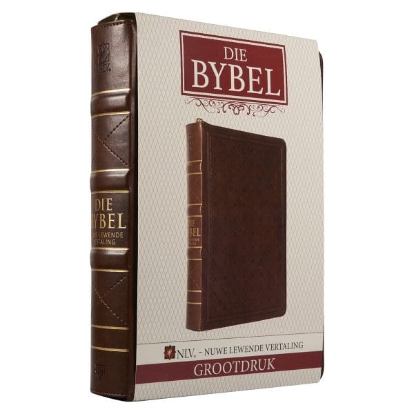 NLV Neutbruin Kunsleer Bybel Grootdruk Met Ritssluiter & Duimgrepe - Image 15