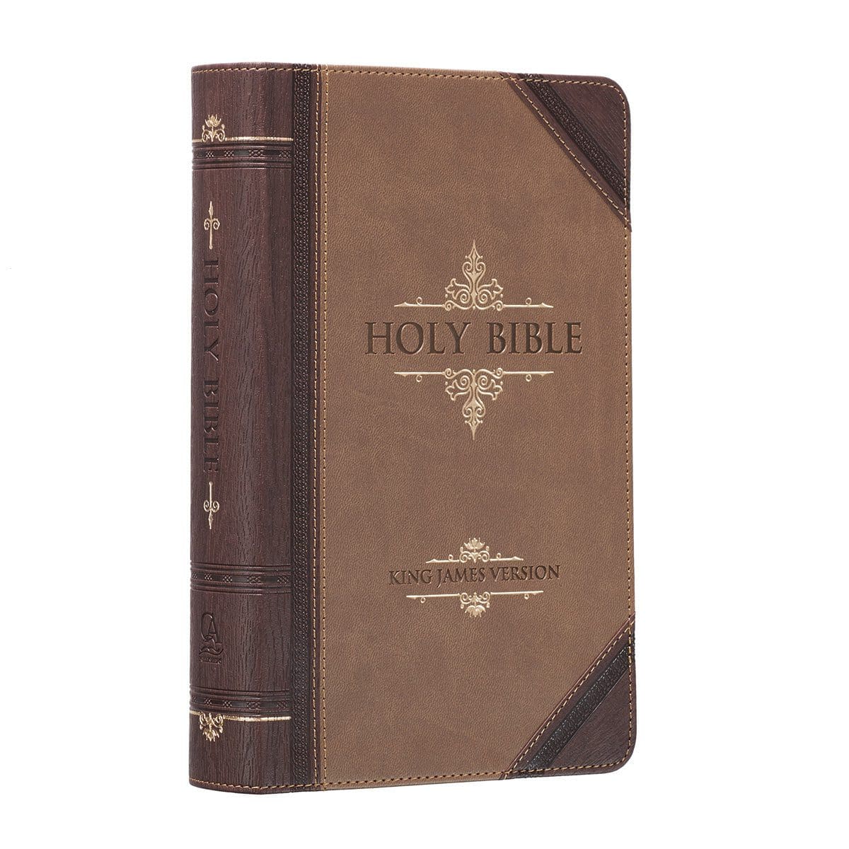 9781432117375_feature1 KJV Tan & Brown Faux Leather Standard Bible Giant Print Red Letter - Image 24