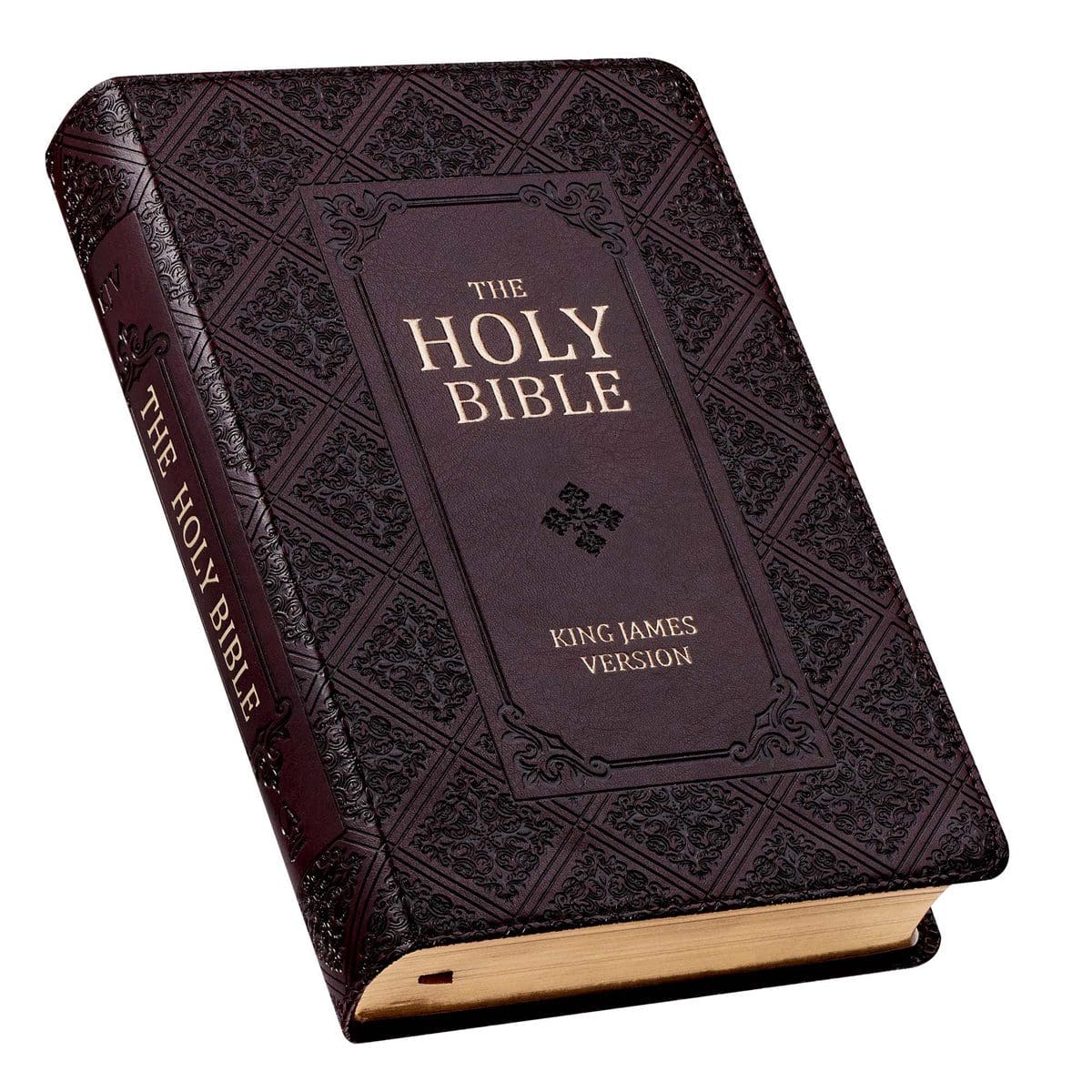 9781432117979_feature1 KJV Brown Faux Leather Giant Print Standard Bible Red Letters With Thumb Indexed - Image 3