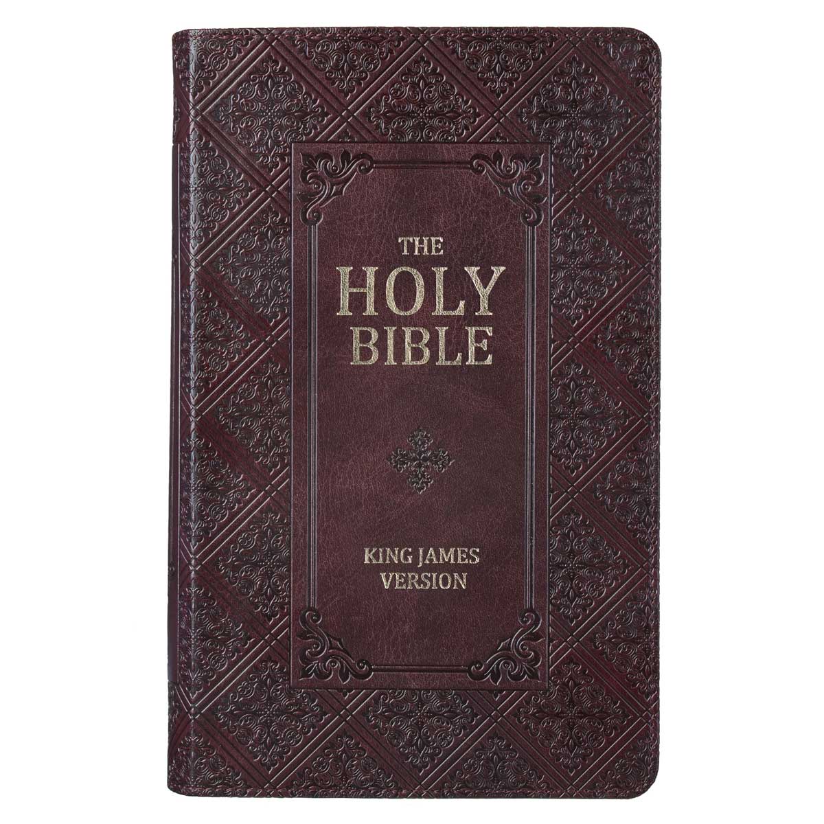 9781432117979_front KJV Brown Faux Leather Giant Print Standard Bible Red Letters With Thumb Indexed - Image 1