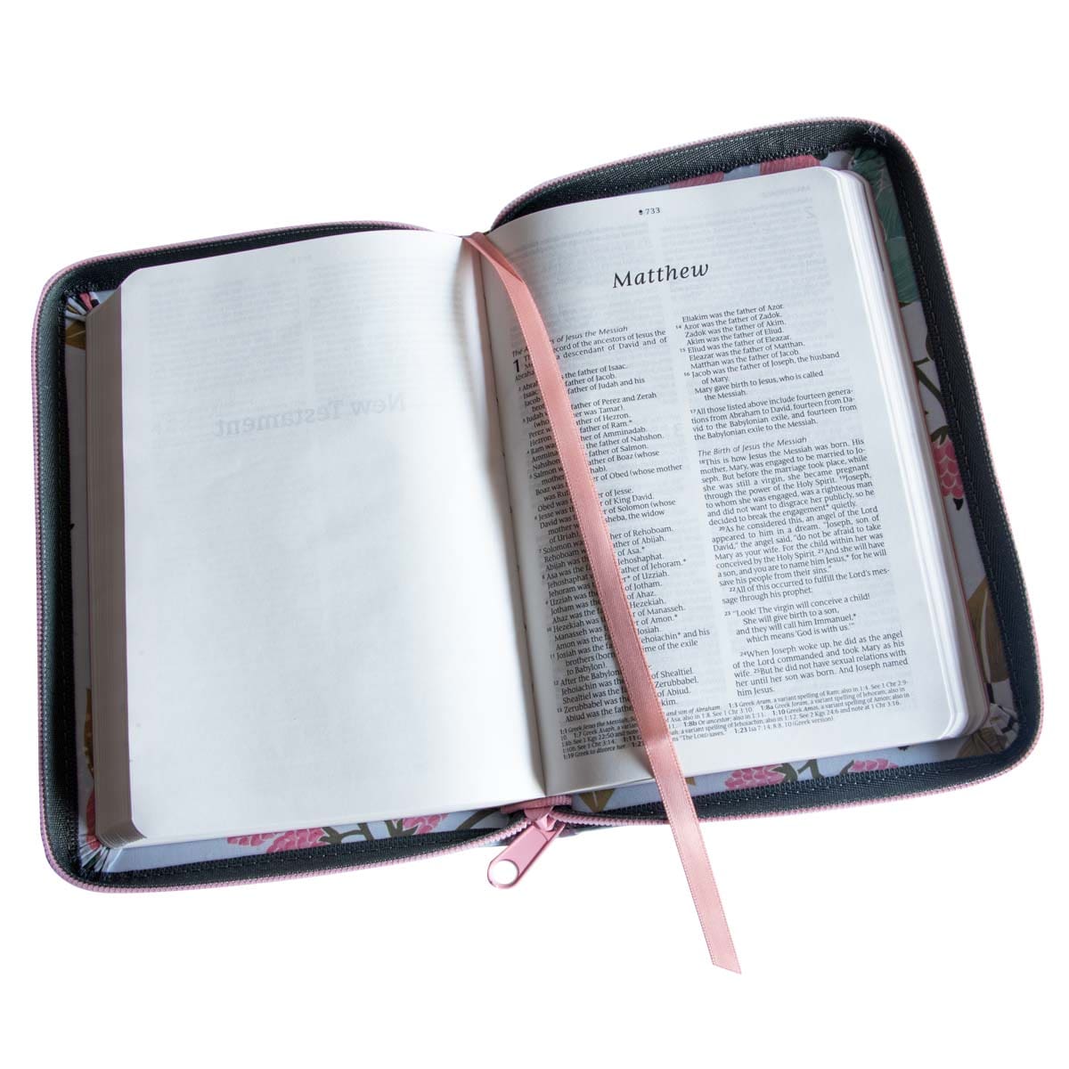 9781496455505_feature3 NLT Filament Compact Zipper Bible, Red Letter, Cloth, With Zipper, Floral Garden (Paperback) - Image 19