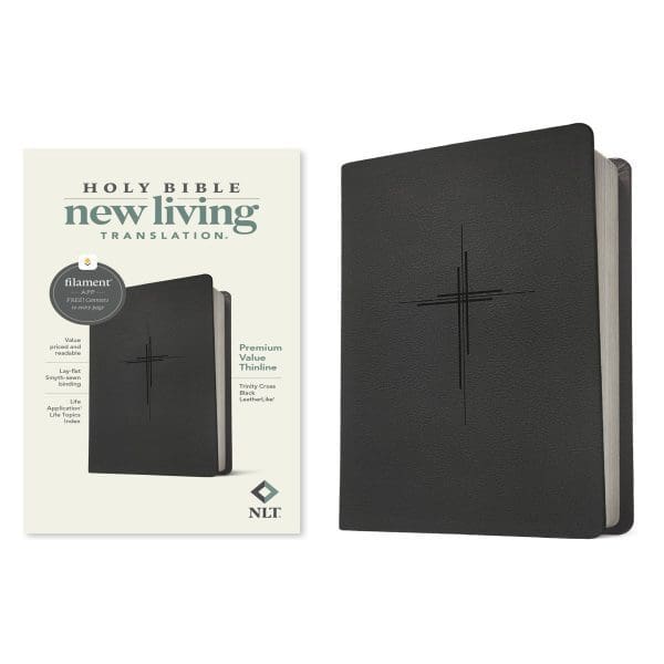 NLT Trinity Cross Black Imitation Leather Filament Premium Value Thinline Bible - Image 3