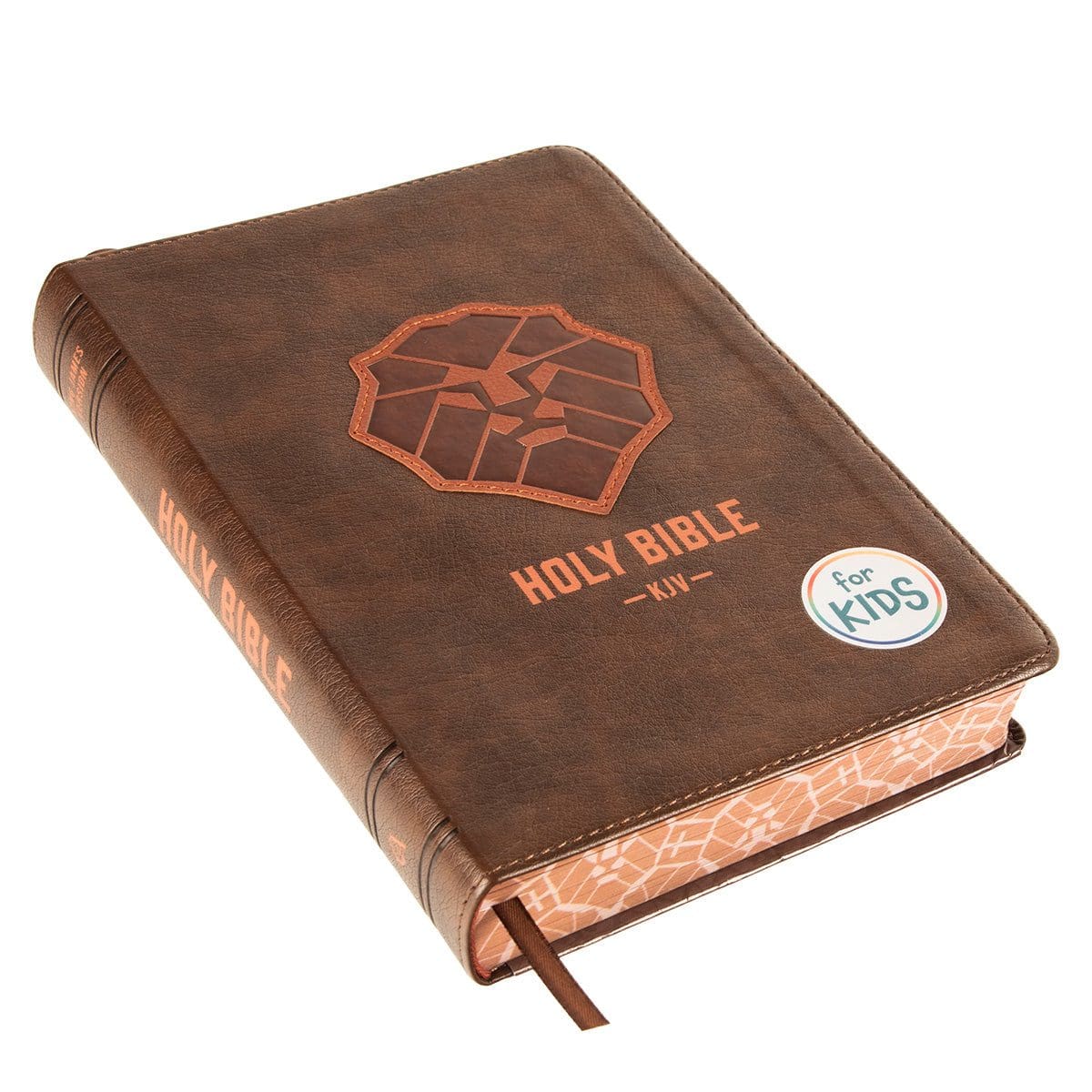 9781639522989_feature2 KJV Brown Lion Faux Leather Flexcover Kids Bible Large Print - Image 25