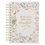He Has Made Everything Beautiful in Its Time Ivory Floral Large Hardcover Wirebound Journal - Image 2