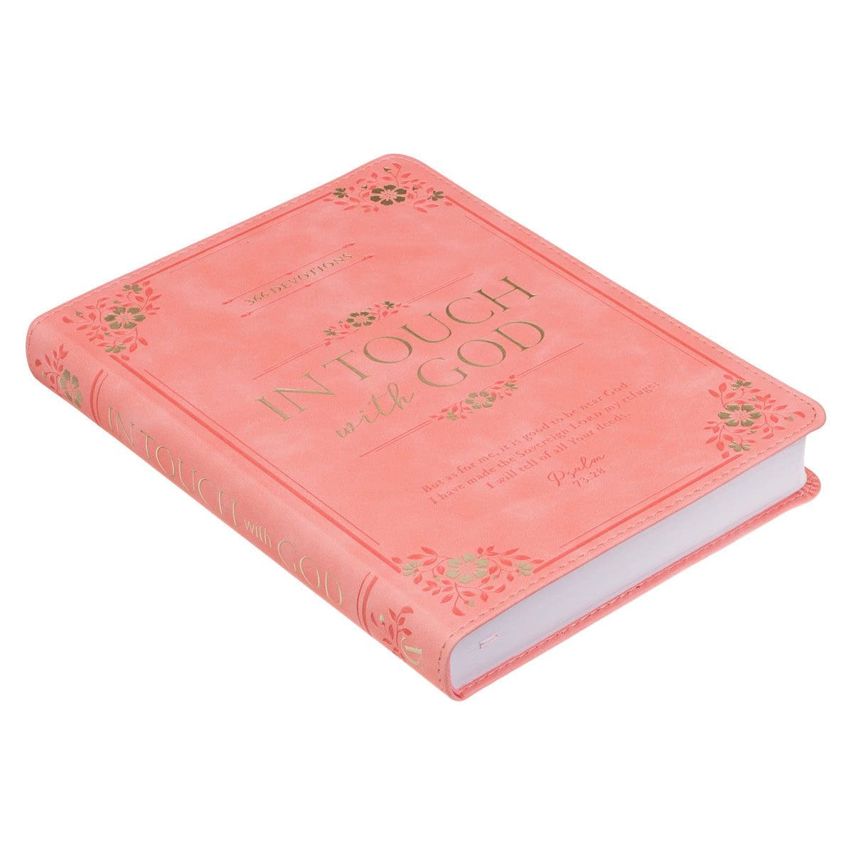 9781639529469_feature1 In Touch with God: 366 Devotions Peach (Faux Leather) - Image 3