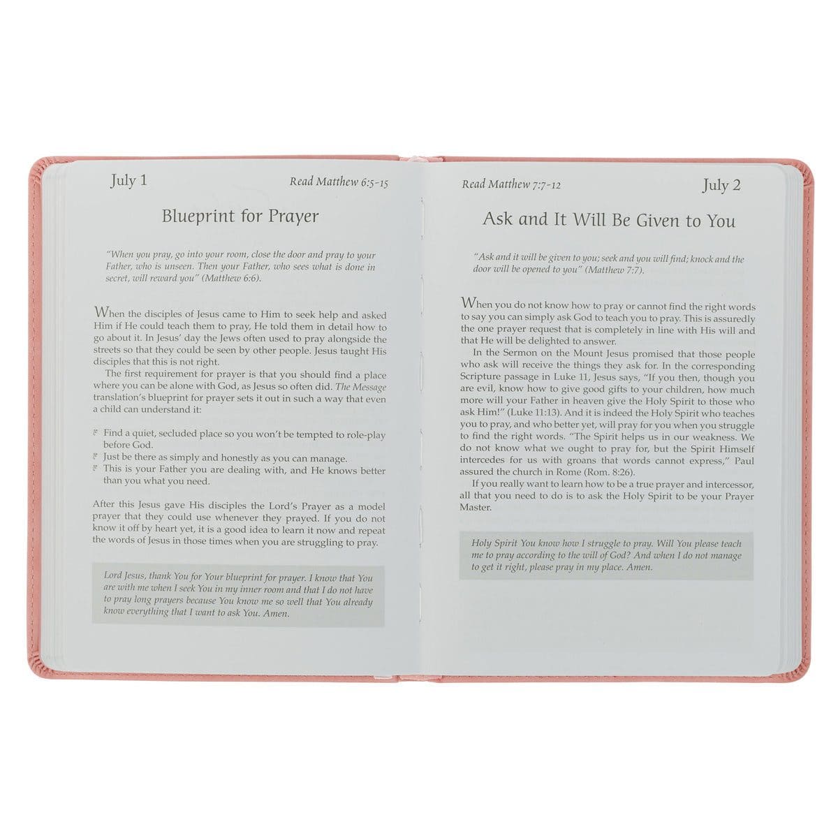 9781639529469_feature4 In Touch with God: 366 Devotions Peach (Faux Leather) - Image 6