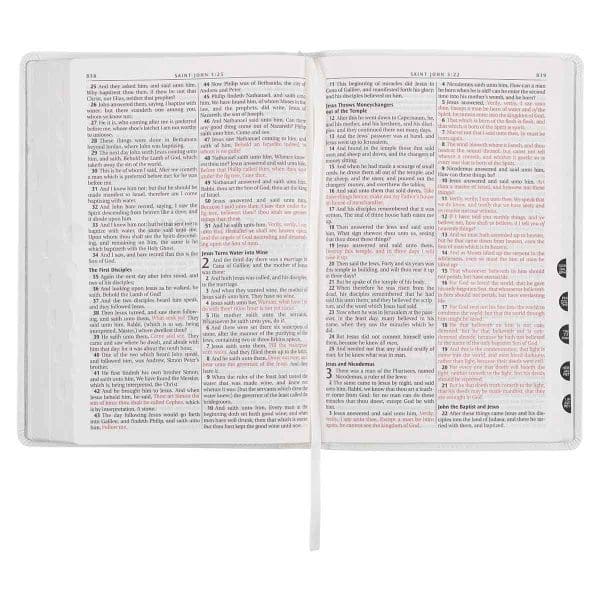 KJV White Faux Leather Thinline Large Print Bible With Thumb Indexing - Image 22