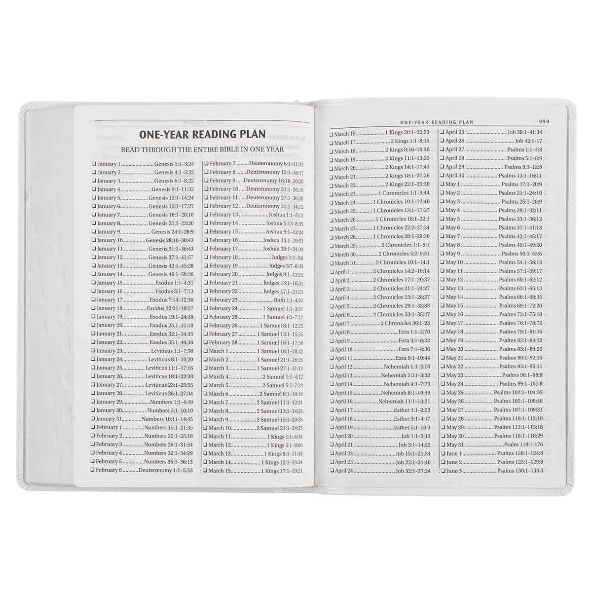 9781642724677_feature5 KJV White Faux Leather Thinline Large Print Bible With Thumb Indexing - Image 23