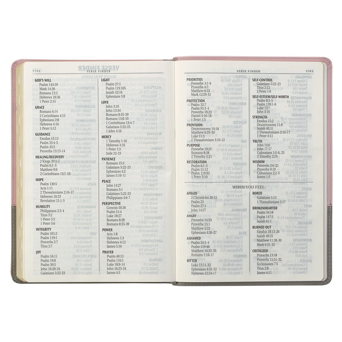9781642728415_feature4 KJV Pink And Grey Faux Leather Bible Super Giant Print - Image 27