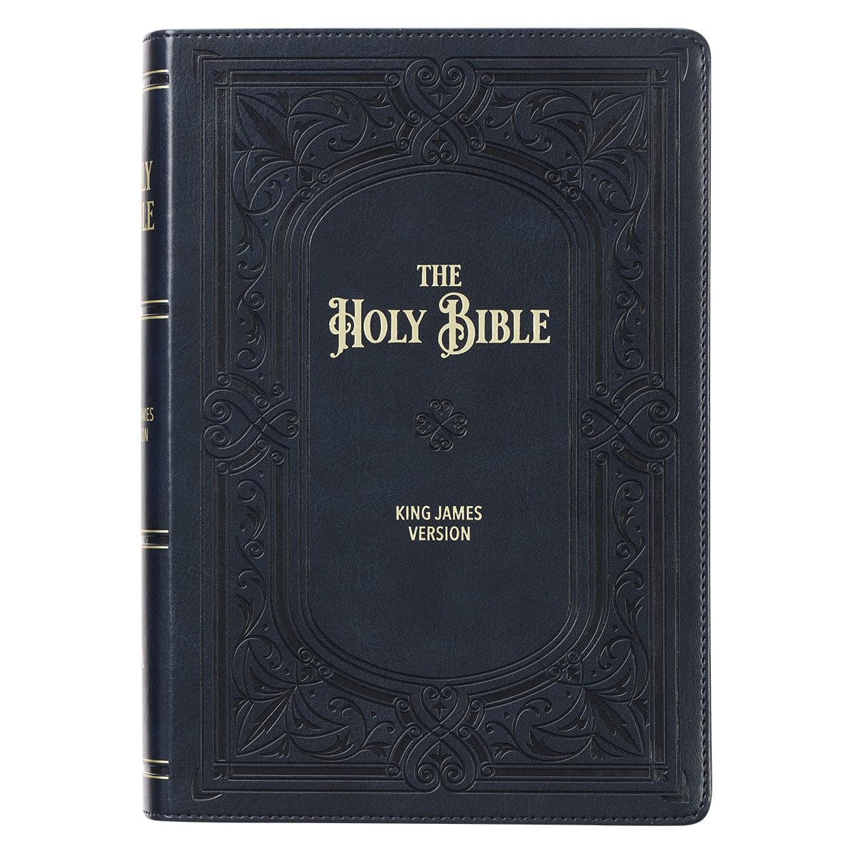 9781642728804_front KJV Midnight Blue Antique Frame Faux Leather Full-Size Bible Giant Print Indexed - Image 19