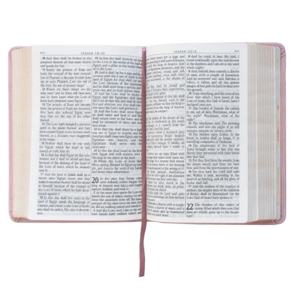 KJV Pink Floral Faux Leather Compact Bible Large Print - Image 5