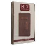 NLT Brown Leaves Faux Leather Flexcover Standard Bible Thumb Indexed With Zip - Image 21