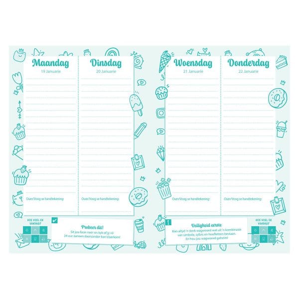 2026 Skooldagboek - Dagbeplanner vir Meisies - Sagteband - Image 2